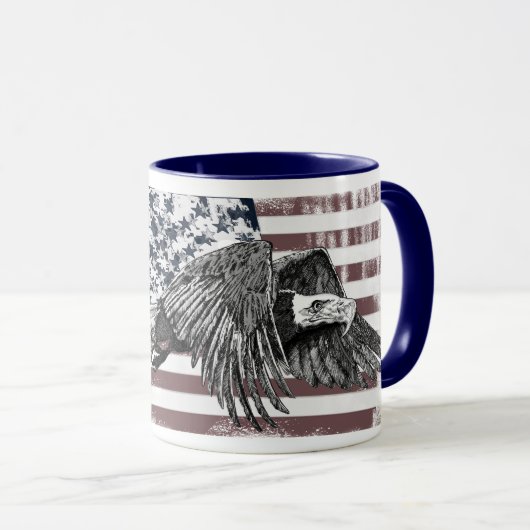 アメリカ国旗Bald Eagle USA マグカップ (正面右)