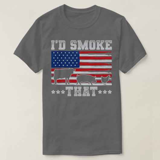 アメリカ国旗BBQグリル Tシャツ (デザイン正面)