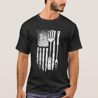 アメリカ国旗Bbq Usa誇りを持ったバーベキューグリル4Th Of Tシャツ