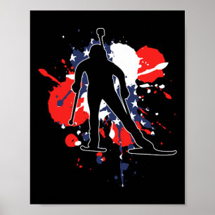 アメリカ国旗Biathlonist – アメリカバイアスロン ポスター