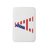 アメリカ国旗bmcntにオーバーレイされたモノグラム バスマット (正面縦)