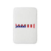 アメリカ国旗bmcntにオーバーレイされたIモノグラム バスマット (正面縦)