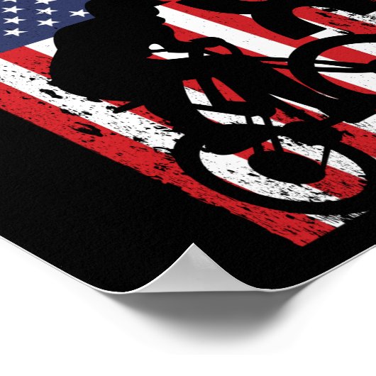 アメリカ国旗BMXレースエクストリームスポーツバイク ポスター (角)