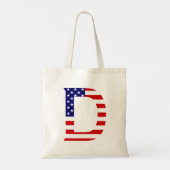 アメリカ国旗btcntにオーバーレイされたDモノグラム トートバッグ (裏面)