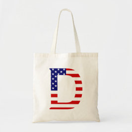 アメリカ国旗btcntにオーバーレイされたDモノグラム トートバッグ