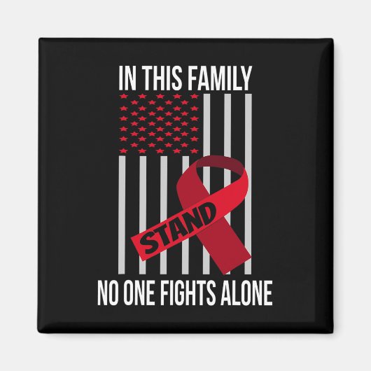 アメリカ国旗Burgundyリボン製品脳動脈瘤A マグネット (正面)