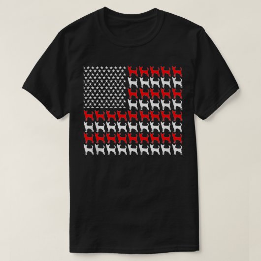 アメリカ国旗Chihuahua愛国心4日7月Chih Tシャツ (デザイン正面)