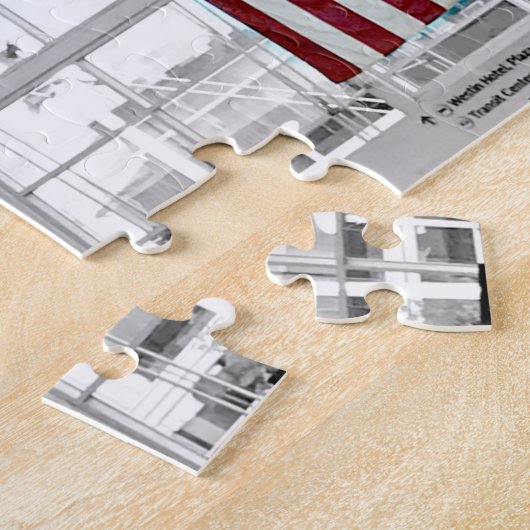 アメリカ国旗DEN空港写真アート ジグソーパズル (側面)