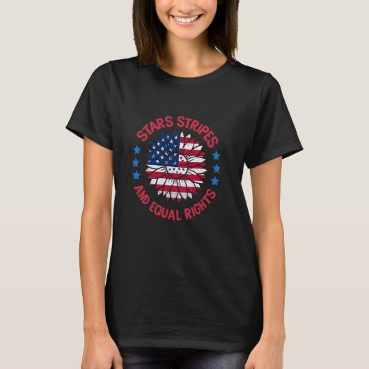 アメリカ国旗Equal Rights Women's Rights Of J Tシャツ (正面)