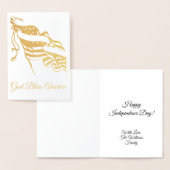 アメリカ国旗God Bless AmericaまたはYour Text 箔カード (ディスプレー)