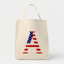 アメリカ国旗gtcntにオーバーレイされたモノグラム トートバッグ