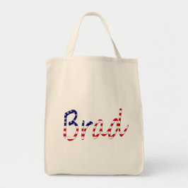 アメリカ国旗gtcntにオーバーレイされた任意の名前 トートバッグ