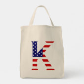 アメリカ国旗gtcntにオーバーレイされたKモノグラム トートバッグ (裏面)