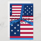 アメリカ国旗Hakuna Matata：愛国的デザイン 便箋 (正面/裏面)