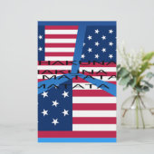 アメリカ国旗Hakuna Matata：愛国的デザイン 便箋 (スタンド正面)