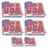アメリカ国旗Iが自由を選ぶ愛国心 シール (正面)
