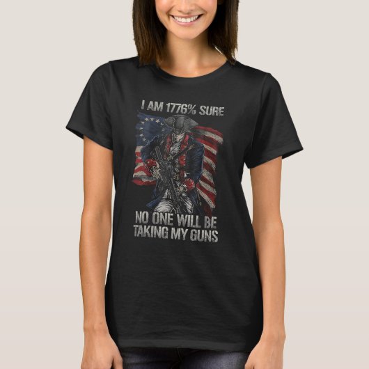 アメリカ国旗I Am 1776確かに誰も撮らない Tシャツ (正面)