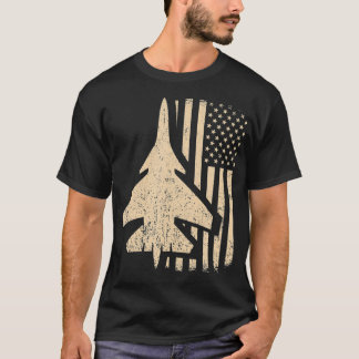 アメリカ国旗I USA飛行機I愛国戦闘機J Tシャツ