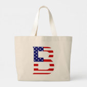 アメリカ国旗jttにBモノグラムを重ねた ラージトートバッグ (裏面)