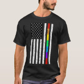 アメリカ国旗LGBTゲイプライドギフトUSA Tシャツ (正面)