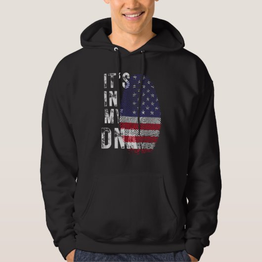 アメリカ国旗MのDna指紋に入ってる パーカ (正面)