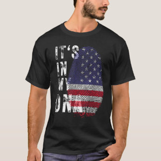 アメリカ国旗MのDna指紋に入ってる Tシャツ