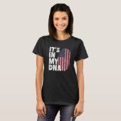 アメリカ国旗MのDna指紋に入ってる Tシャツ (正面フル)