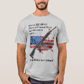 アメリカ国旗My AR15を侵害してはならない Tシャツ (正面)