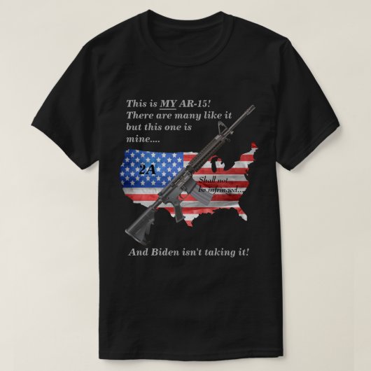 アメリカ国旗My AR15 DKを侵害してはならない Tシャツ (デザイン正面)