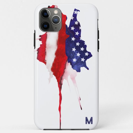 *~*アメリカ国旗Old Glory Patriotic USA Monogram Case-Mate iPhoneケース (裏面)