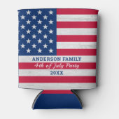 アメリカ国旗Red Whit Blue愛国心パーソナライズされた 缶クーラー (正面)