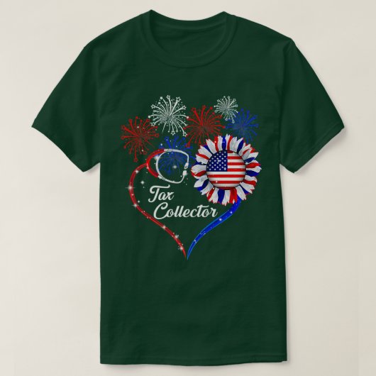アメリカ国旗Sの7月4日の愛国的Taコレクター Tシャツ (デザイン正面)