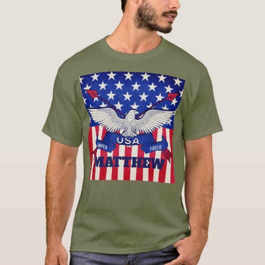 アメリカ国旗Semper Fi Tシャツ (正面)