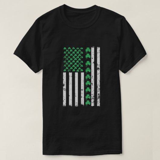 アメリカ国旗St patricks dayヴィンテージアイリッシュラッキー Tシャツ (デザイン正面)