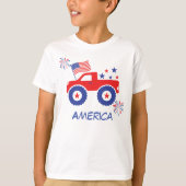 アメリカ国旗Tシャツのモンスタートラック Tシャツ (正面)