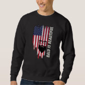 アメリカ国旗Tシャツ 禿げは美しい スウェットシャツ (正面)
