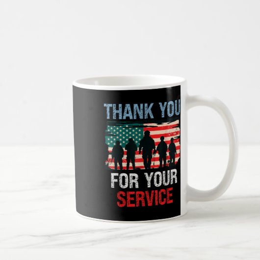 アメリカ国旗Thank You For Your Service - Memorial コーヒーマグカップ (右)