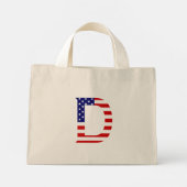 アメリカ国旗ttcntにオーバーレイされたDモノグラム ミニトートバッグ (裏面)