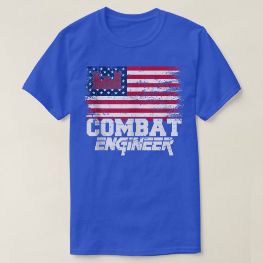 アメリカ国旗Uの戦闘エンジニ動揺してア Tシャツ (デザイン正面)