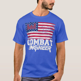 アメリカ国旗Uの戦闘エンジニ動揺してア Tシャツ