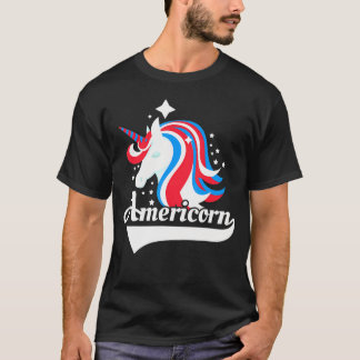 アメリカ国旗Unicorn愛国心アメリカ Tシャツ