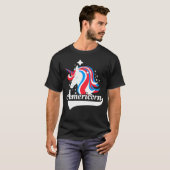 アメリカ国旗Unicorn愛国心アメリカ Tシャツ (正面フル)
