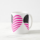 アメリカ国旗usaピンク コーヒーマグカップ (正面右)
