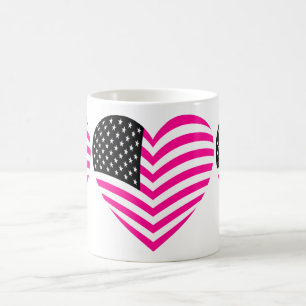 アメリカ国旗usaピンク コーヒーマグカップ