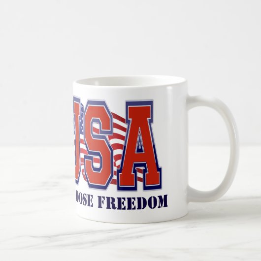 アメリカ国旗USAフリーダム愛国心 コーヒーマグカップ (右)