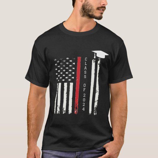 アメリカ国旗USA大学院シニアTシャツ Tシャツ (正面)