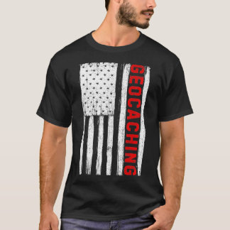 アメリカ国旗USA愛国的なジオキャッシュTa Tシャツ