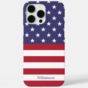 アメリカ国旗USA愛国的なスターストライプズ名 iPhone 16 PRO MAXケース