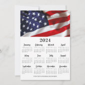 アメリカ国旗USA愛国的12カ月カレンダー シーズンカード (正面)