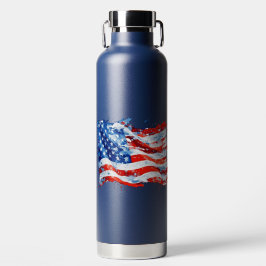 アメリカ国旗USA水彩七月4日 ウォーターボトル